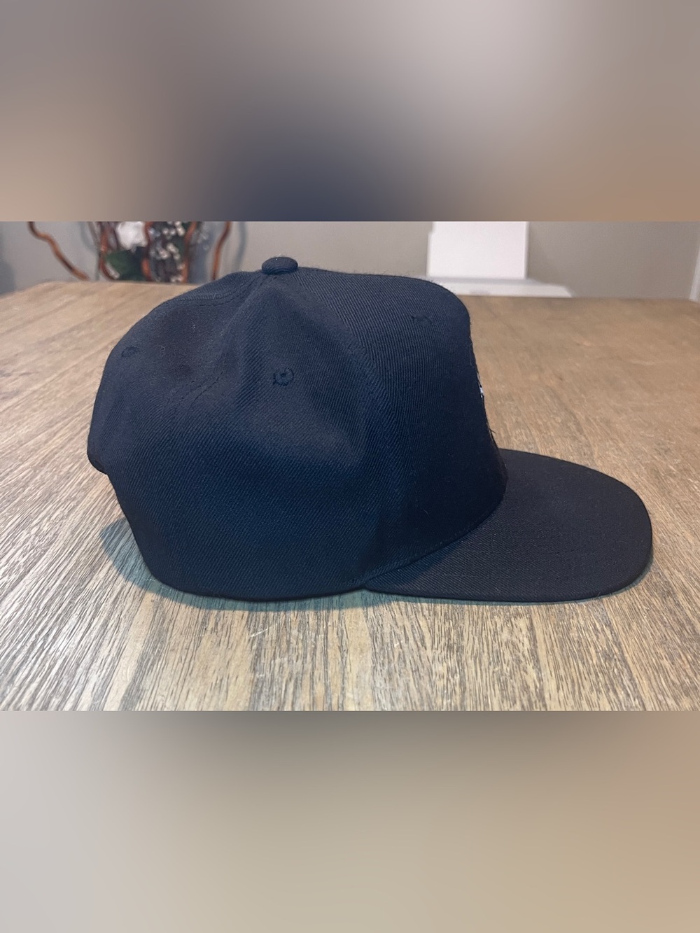 ‘Luke Records’ Fitted Black Baseball Cap with Blue & Yellow Embroidered Logo - Picture 4 of 8